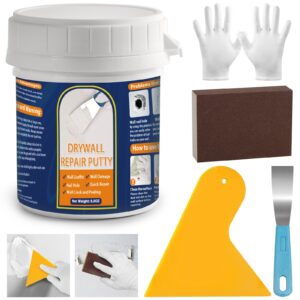 drywall repair kit 8.8oz spackle wall repair kit with scraper sanding pad to quick fix wall surface holes and creak damage wall mending agent for home wall putty plaster dent wood scratch repair