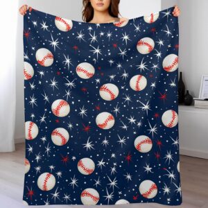 Firmiso Baseball Blanket Deep Blue Thin Throw for Boys Girls, to My Son Daughter Gift for Birthday Christmas Thanksgiving, 40x50 inches, Soft Fleece Throw for Kids, Lightweight