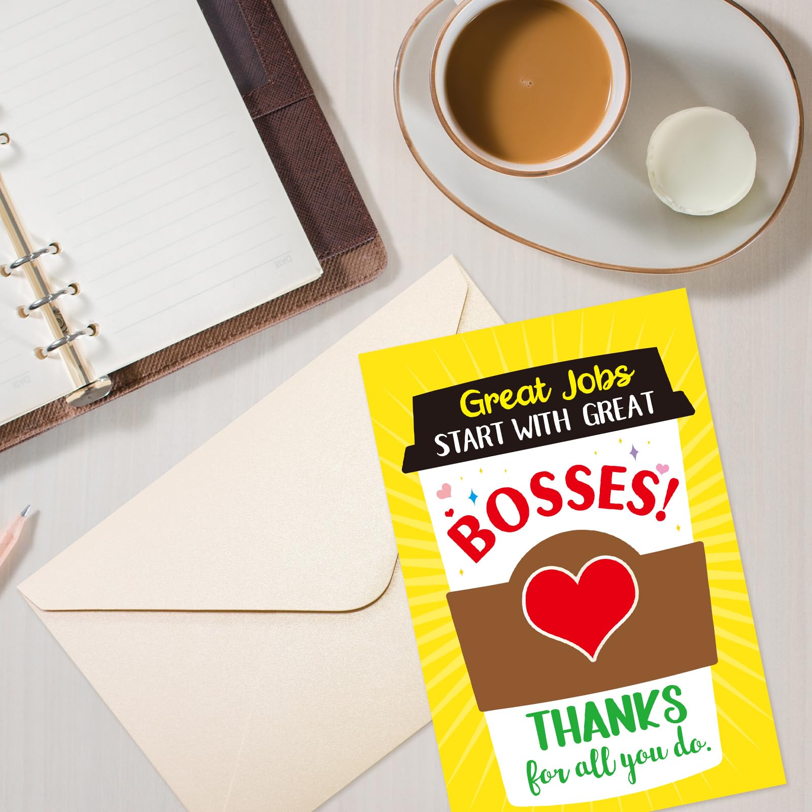 ceiba tree Boss's Day Card Thank You Card from Employees with Envelope Happy Boss Day Greeting Card for Leader Employer Men Women