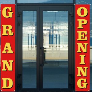 grand opening decorations outdoor red grand opening porch sign banner new store restaurant grocery cafes shop advertising business start sign