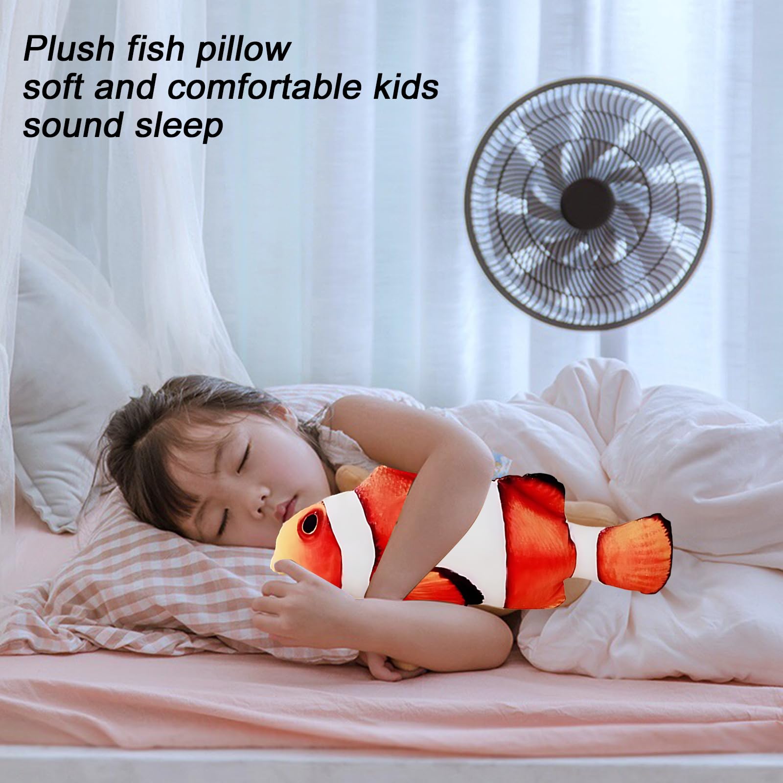 XiRiDa Fish Stuffed Animal Plush Toys Plushie Decor Hug Throw Pillow Gift for Kid 15.7"