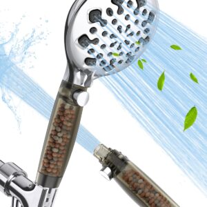 High Pressure 10 Spray Mode Filtered Shower Head with Handheld, Shower Head Filter for Hard Water - Reduces Dry Itchy Skin, Extra Long 79 inch Stainless Steel Hose & Adjustable Bracket