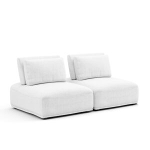 furniture of america tatiana modern chenille 2-seater modular sectional sofa with adjustable backrest for living room, office, free-combined, fsc & oeko tex certified, white