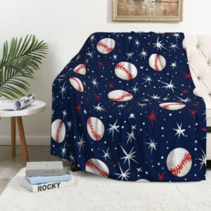 firmiso baseball blanket deep blue thin throw for boys girls, to my son daughter gift for birthday christmas thanksgiving, 40x50 inches, soft fleece throw for kids, lightweight