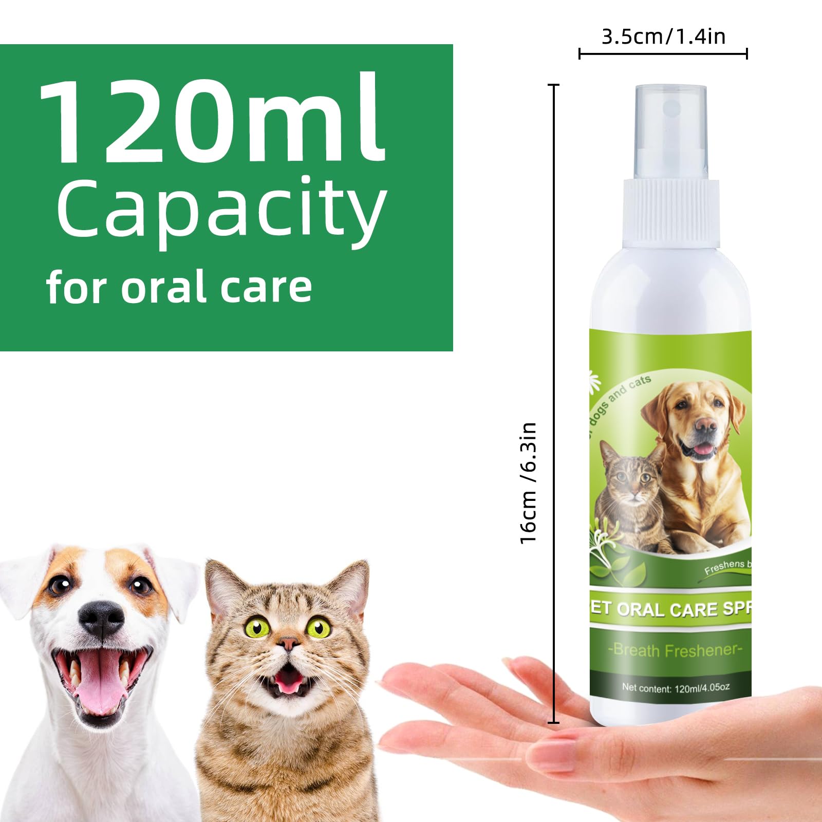 Pet Oral Health Care, Pet Teeth Cleaning,Oral Cleaning Freshens Breath Without Brushing,Reducing Pet Tartar Build-up,Oral Hygiene Spray for Dogs and Cats, Fresh Breath for Dogs,Pet Oral Deodorizer