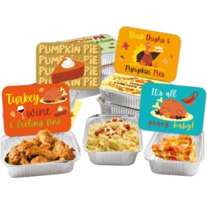 WorldBazaar Funny Thanksgiving Leftover Containers with Lids 36PCS Thanksgiving Tin Foil Food Containers Disposable Turkey Aluminum To Go Containers Thanksgiving Party Supplies