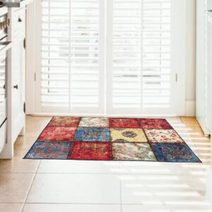 indoor door mat, 2x3 washable non-slip area rug for entryway, kitchen, front door, kids room, durable and absorbent entry rug, low pile throw rug for home entrance, hardwood floors