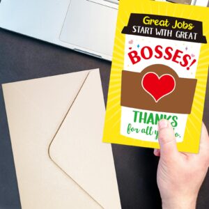 ceiba tree Boss's Day Card Thank You Card from Employees with Envelope Happy Boss Day Greeting Card for Leader Employer Men Women