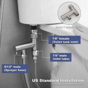 Bathfinesse Bidet Sprayer for Toilet, Solid Brass Handheld Bidet Attachment, Adjustable Water Pressure, Brushed Nickel