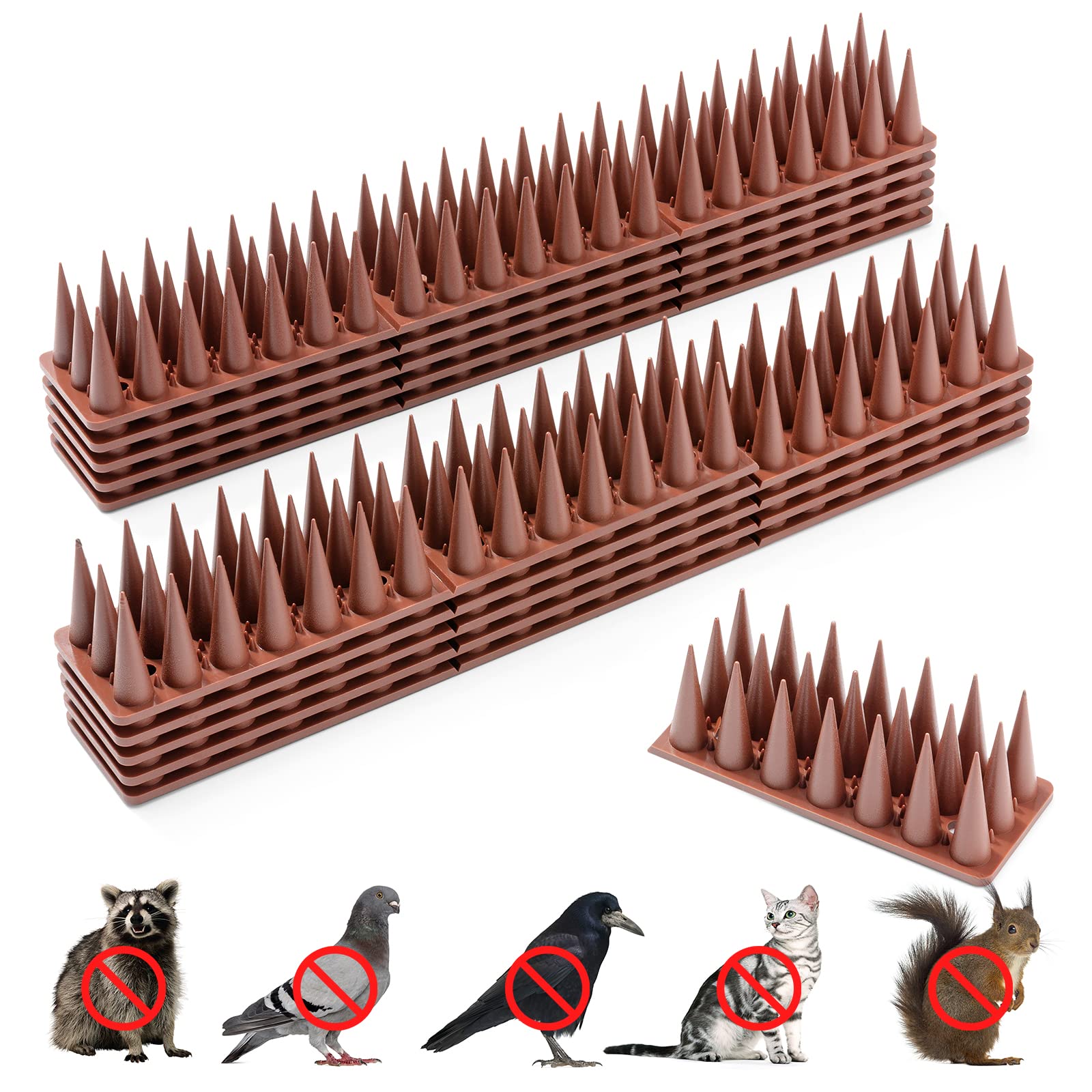 Bird Spikes, 30 Pack Bird Squirrel Raccoon Pigeon Cat Animal Deterrent Spikes for Outside Anti Bird Defender Spikes Outdoor to Keep Birds Away