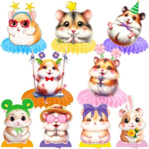 hamster honeycomb centerpieces 11pcs hamster birthday party decorations hamster table decorations guinea pig centerpeces for table hamster theme baby shower supplies