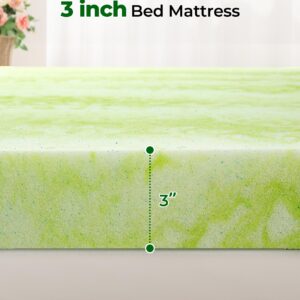 2024 New Twin Mattress Topper for Back Pain, 3 Inch Memory Foam Mattress Topper, Gel Cooling Mattress Topper, Slow-Rebound Foam Pad, Pressure Relieving Bed Topper Twin