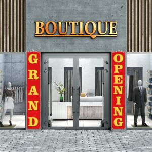 Grand Opening Decorations Outdoor Red Grand Opening Porch Sign Banner New Store Restaurant Grocery Cafes Shop Advertising Business Start Sign