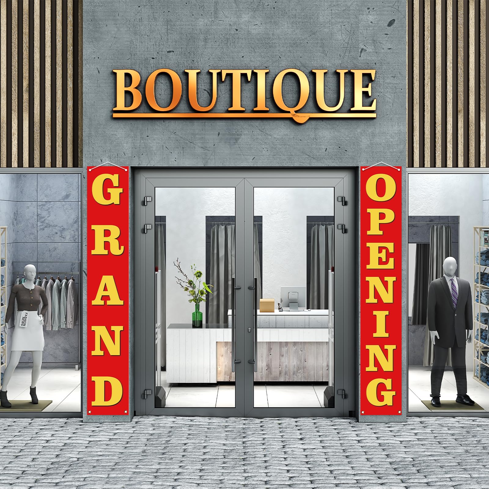 Grand Opening Decorations Outdoor Red Grand Opening Porch Sign Banner New Store Restaurant Grocery Cafes Shop Advertising Business Start Sign