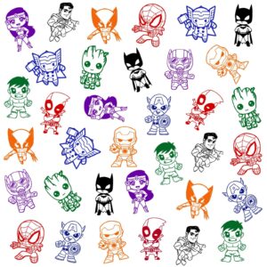 24 Pcs Superhero Themed Stampers, Superhero Birthday Party Supplies Favors, Classroom Rewards Prizes, Goody Bag Treat Bag Stuff for Superhero Birthday Party Gifts