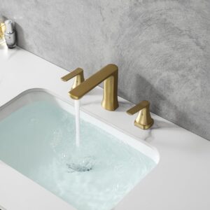 Galim Widespread Bathroom Faucet, Single Hole Sink Faucets for Bath & Kitchen, Double Handle Water Faucet, Brass Cartridge, Modern Top Mounted Design, Suitable for Hot and Cold Water, Charcoal Gray