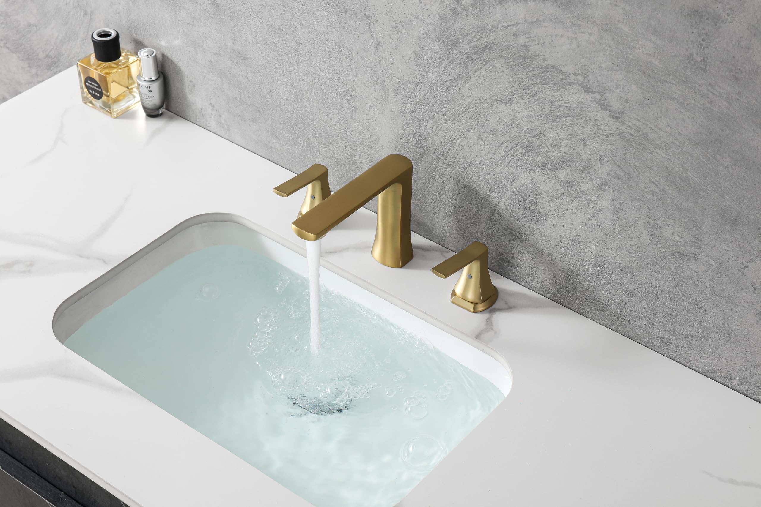 Galim Widespread Bathroom Faucet, Single Hole Sink Faucets for Bath & Kitchen, Double Handle Water Faucet, Brass Cartridge, Modern Top Mounted Design, Suitable for Hot and Cold Water, Charcoal Gray