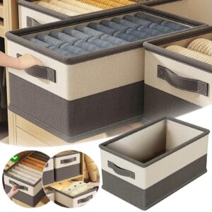 Storage Bins for Closet Shelves Fabric Collapsible Storage Baskets Cloth Box Containers with Handle Cube Wardrobe Organizer for Home Clothes Toys Towels Organizing (11.8 × 9.45 × 6.69 Inch)