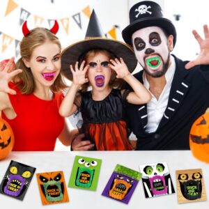 48Pcs Halloween Party Favors Vampire Teeth with Gift Cards,24 Plastic Fake Vampire Fangs Toys Bulk Halloween Treats Non Candy Goodie Bag Basket Stuffers Classroom Prizes Gift for Kids Trick or Treat