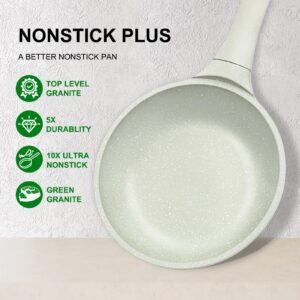 Non stick Frying Pans 8 in Skillet with Lid, Omelet Pan, Small Frying Pans Nonstick, Healthy Cookware Non Toxic Chefs Pan, Egg Pan with Heat Resistant Handle,100% PFOA PFAS-Free, Cooking all stovetop