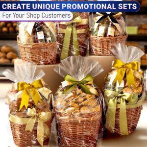 5Pcs Gift Basket Wrapping Plastic Bags - 32"x40" Gift Basket Shrink Wrap Bags for Gift Baskets Raffle Basket Wrap - Gift Basket Wrap Clear Basket Wrapping Bags Large Cellophane Bags for Gift Baskets