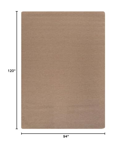 Beverly Rug Non-Slip Modern Rug 8x10 Solid Traditional Rubber Backing Machine Washable Soft Thin Indoor Area Rugs for Living Room Stain Resistant Non Shedding Casual Carpet (8 x 10 Beige)