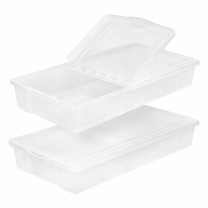 Generic Underbed Storage Bins, 58 Quarts, Set of 2, translucent