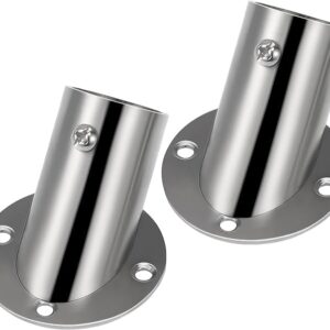 2Pcs Adjustable Socket Bracket Support Holder Stainless Closet Rod Flange Bevel Angle Flange Base