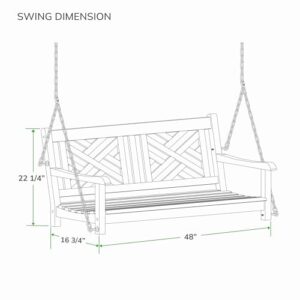 Cambridge Casual Maine Teak Wood Porch Swing, Natural Teak