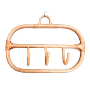 purplelily nordic natural rattan wall hooks clothes hanger hanging hat coat organizer rack home hotel kids room decoration home kids room decoration