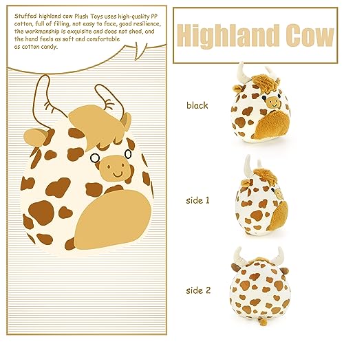 Highland Cow Plush Pillow, Chubby Highland Cow Plush Animal Creative Gift, Gift for Kids and Adults