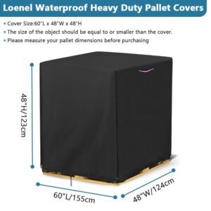 Loenel Pallet Cover, 4 Ft. x 5 Ft. x 4 Ft. Waterproof Heavy Duty Pallet Covers Fits Large Pallets, Fade Resistant Cargo Turnover Cover With Zipper - 60"L x 48"W x 48"H