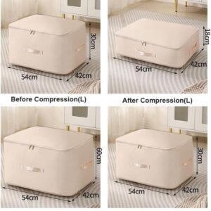 Space Saving Self Compression Organizer, 2024 New Compression Duvet Storage Bag Large Capacity,Self Compression Moving Organizer Bags Heavy Duty Moving Bags for Comforters