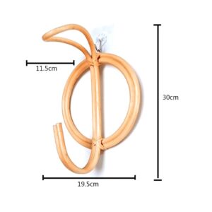 PURPLELILY Nordic Natural Rattan Wall Hooks Clothes Hanger Hanging Hat Coat Organizer Rack Home Hotel Kids Room Decoration Home Kids Room Decoration