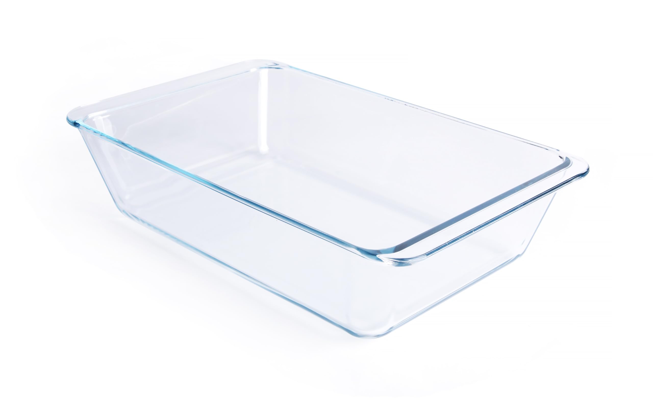 Deep Clear Glass Baking Dish, Rectangular Tempered Glass Baking Pan, The Largest casserole dish. -5.4 Liter