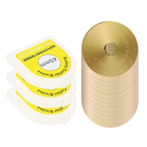 titanium coated 45mm rotary cutter blades 50 pack replacement rotary blades for fabric paper arts crafts quilting scrapbooking sewing, sharp and durable wholesale