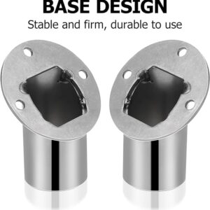 2Pcs Adjustable Socket Bracket Support Holder Stainless Closet Rod Flange Bevel Angle Flange Base