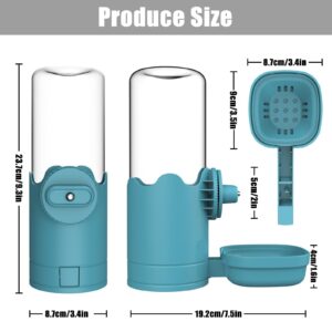 TOKAYIFE Pet Water Bottle for Cage Crate 26oz Automatic Feeding Water Dispenser for Dog Cat Rabbit (Blue, 26oz)