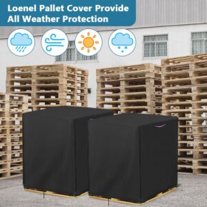 Loenel Pallet Cover, 4 Ft. x 5 Ft. x 4 Ft. Waterproof Heavy Duty Pallet Covers Fits Large Pallets, Fade Resistant Cargo Turnover Cover With Zipper - 60"L x 48"W x 48"H