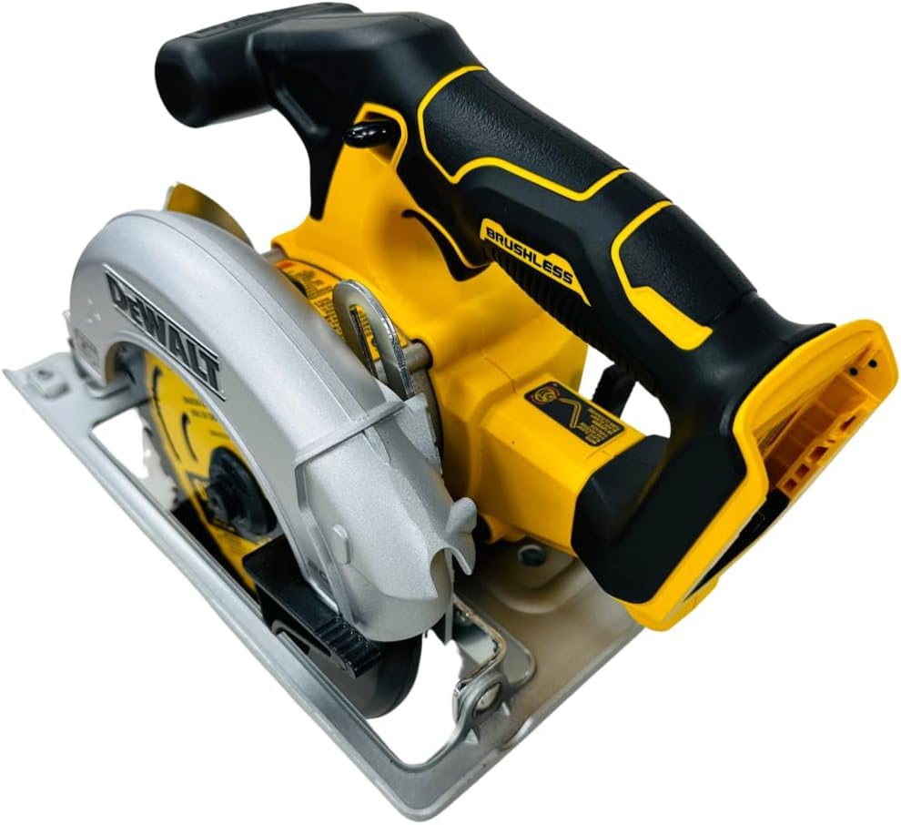 DEWALT DCS566 20V Circular Saw, 20V Cordless Brushless 6.5"" Circular Saw (Bare Tool Only, Bulk Packed), Yellow