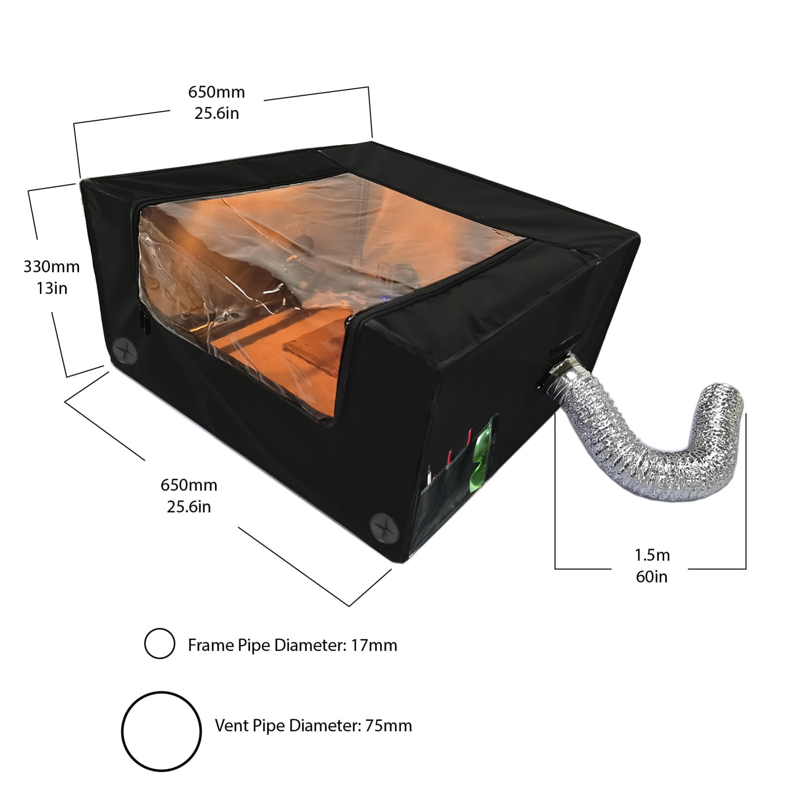 Laser Engraver Enclosure,Fireproof and Dustproof Laser Cutter Protective Cover with Fan and Pipe, Against Smoke, Odor, Noise and Eye Protection,for Most Engraver