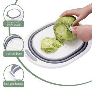 Mecyfaty Collapsible Wash Basin with 8L Capacity, Functions as Both a Dish Basin and a Cutting Board. Portable and Suitable for Use as a Dish Pan for Kitchen Sinks, Camping Sinks