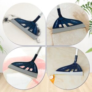 Magic Broom Sweeper, Multifunction Silicone Broom, Household Squeegee Broom for Floor Cleaning, Bathroom, pet Hair, Dark Blue Dog Broom Brush Set (Blue)