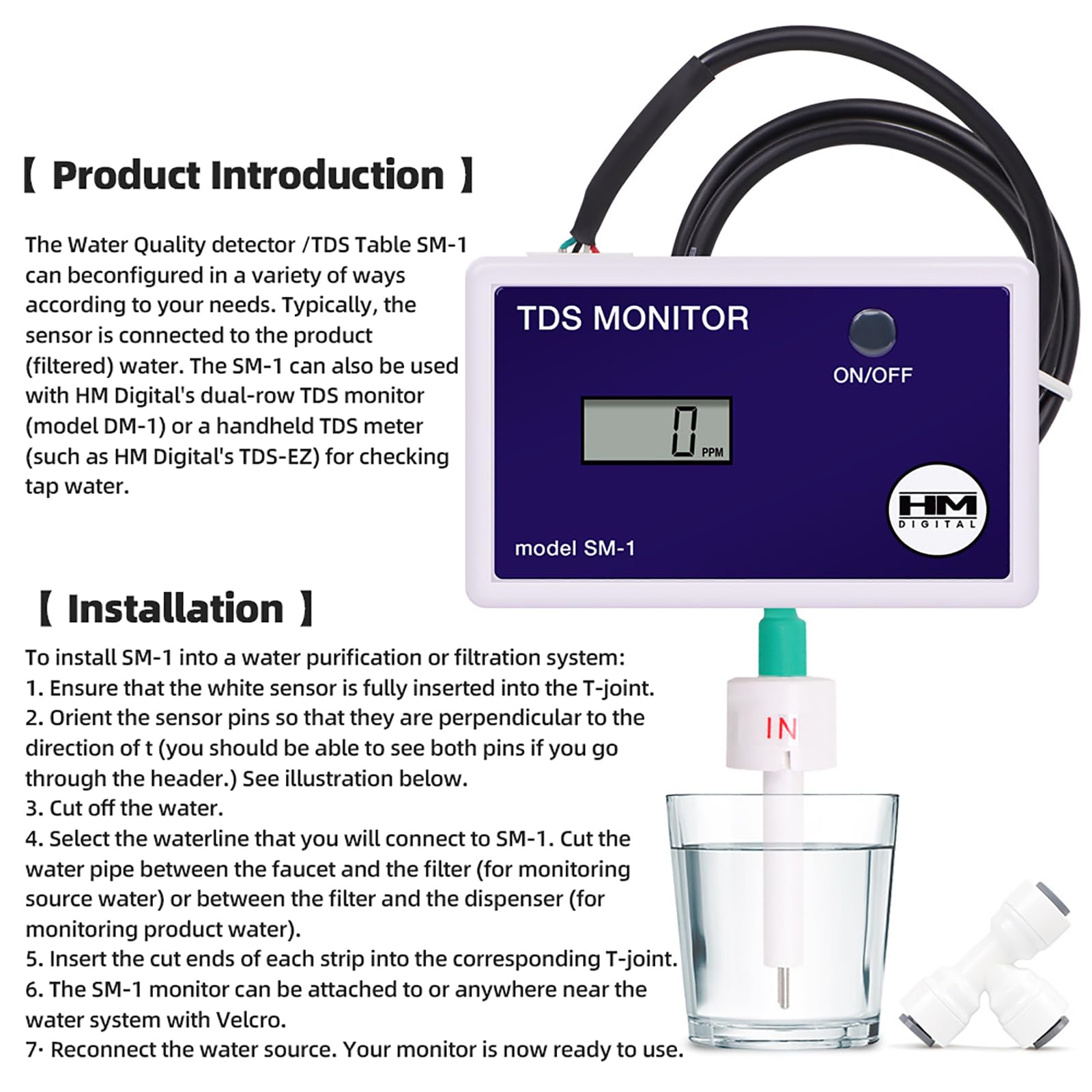 JzcsdkSIL Triple TDS Meter 0-9990PPM Online TDS Water Quality Tester Digital Display Water QualityPurity Tester Tds Meter Inlines