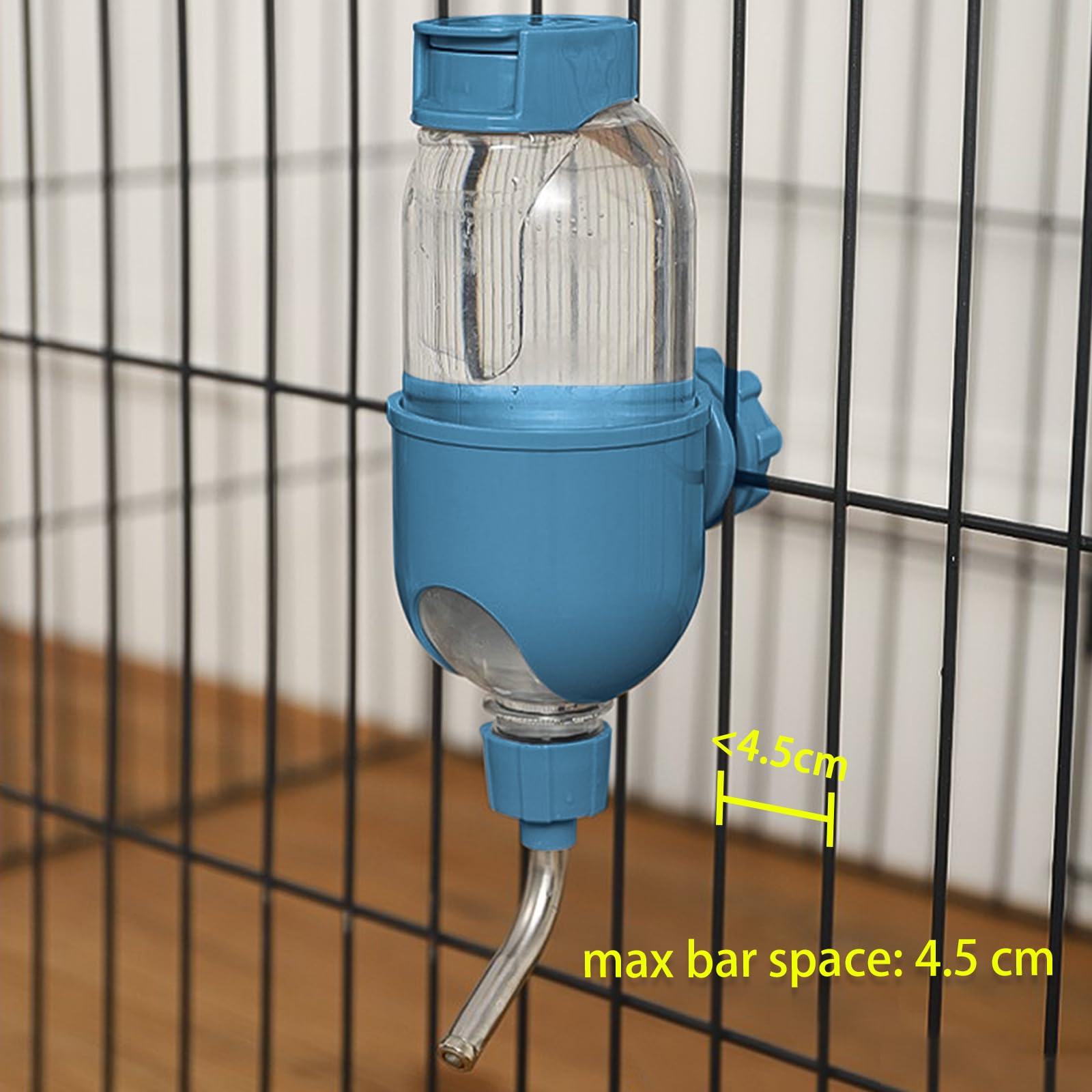 TOKAYIFE Pet Water Bottle for Cage Crate 26oz Water Dispenser for Small Animal Rabbit Guinea Pig Chinchilla Ferret Squirrel Hedgehog (Blue)