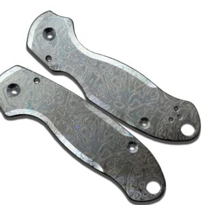 Alien Oil Slick Engraved Black Zirconium Scales for Spyderco para 3