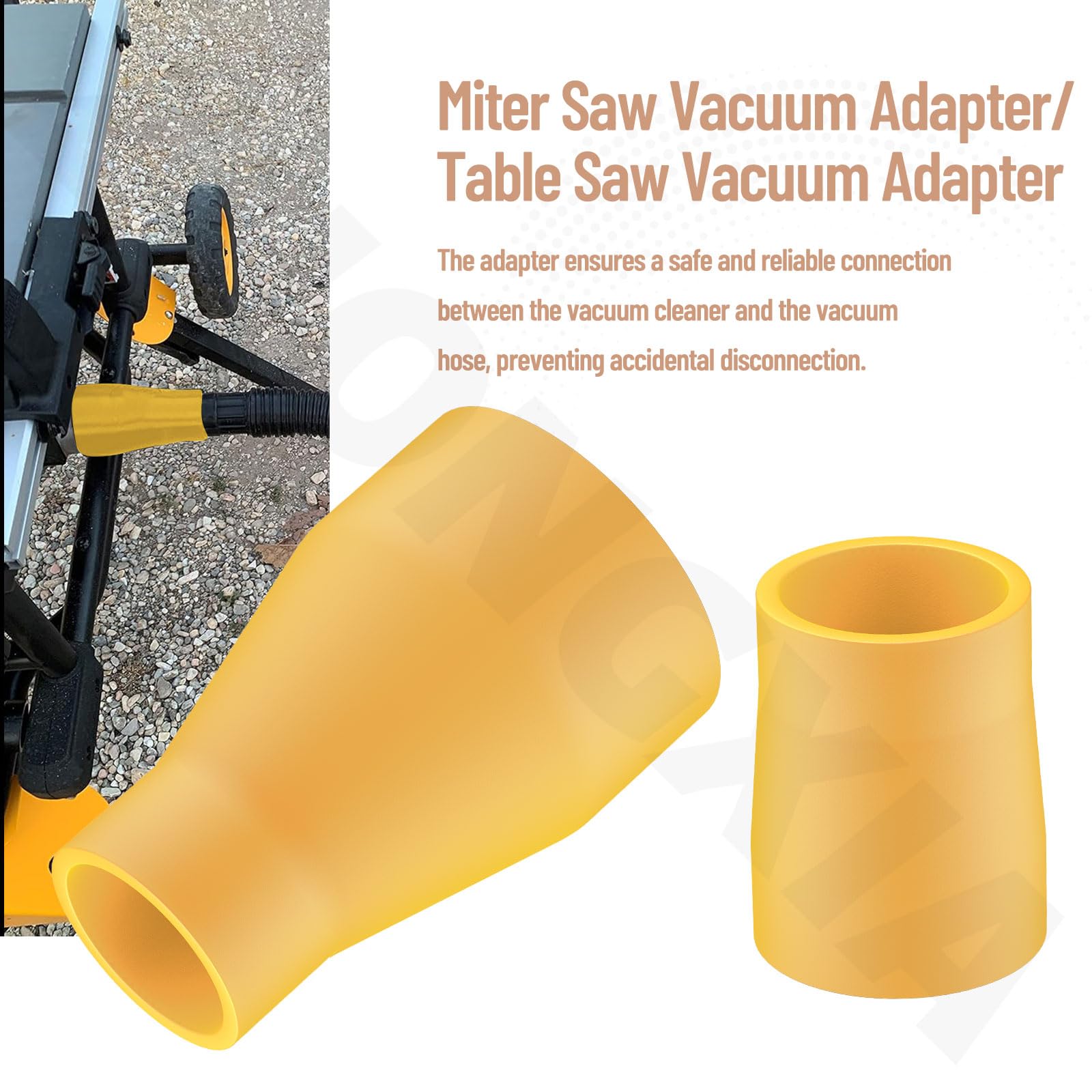 Miter Saw Vacuum Adapter, Table Saw Vacuum Adapter for Connecting 2 1/2" Table Saw Outlet Connected to 1 7/8" Shop Vac Hose, for 3/5" Miter Saw Outlet to 1 7/8" Dust Collection Hose D-ewalt DWE7491RS