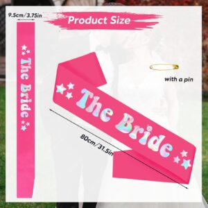 Generic The Bride Iridescent Sash, Hot pink Bride to be Sash,Bachelorette Party Sash, Bridal Shower Engagement Wedding Party, Hen Party Decorations Supplies, Future Mrs Sash