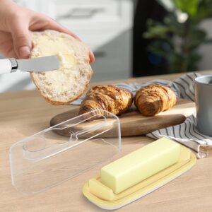 AJIJING Butter Dish, Butter Dish with Lid for Countertop, Easy Scoop, BPA Free, Butter Container with Knife Spreader, Butter Holder with TBSP Marks, Easy to Clean Butter Keeper for Refrigerator