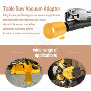 Miter Saw Vacuum Adapter, Table Saw Vacuum Adapter for Connecting 2 1/2" Table Saw Outlet Connected to 1 7/8" Shop Vac Hose, for 3/5" Miter Saw Outlet to 1 7/8" Dust Collection Hose D-ewalt DWE7491RS